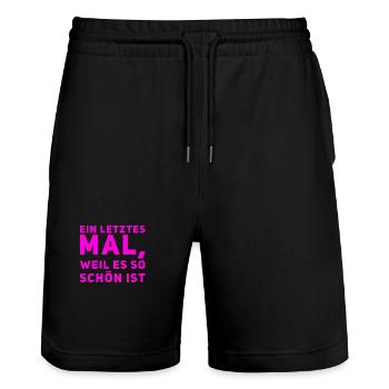 weil es so schön ist - Stanley/Stella Unisex Bio Joggingshorts Trainer  - Schwarz - Vorne - Nik (191cm) & Marisol (170cm)