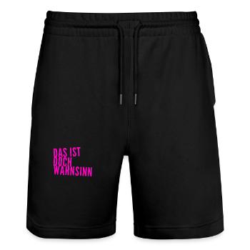 einfach nur verrückt - Stanley/Stella Unisex Bio Joggingshorts Trainer  - Schwarz - Vorne - Nik (191cm) & Marisol (170cm)