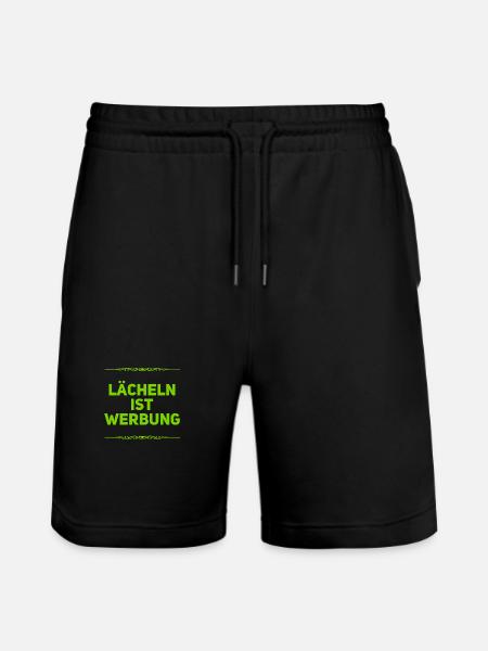 lächeln ist genial - Stanley/Stella Unisex Bio Joggingshorts Trainer - Schwarz