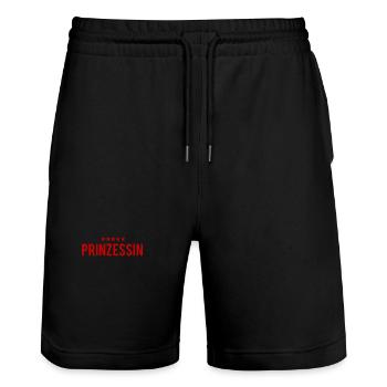 Prinzessin - Stanley/Stella Unisex Bio Joggingshorts Trainer  - Schwarz - Vorne - Nik (191cm) & Marisol (170cm)