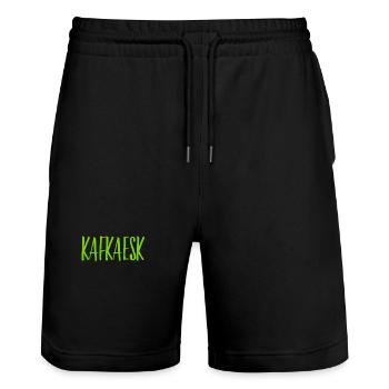 Like Kafkaesque - Stanley/Stella Trainer Unisex Organic Jogging Shorts - black - Front - Nik (191cm) & Marisol (170cm)