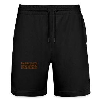 Nasen und Füße - Stanley/Stella Unisex Bio Joggingshorts Trainer  - Schwarz - Vorne - Nik (191cm) & Marisol (170cm)