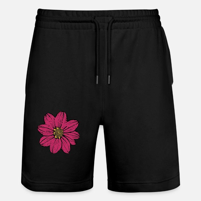 fleur, fleur, rouge, rose, violet - Short de jogging bio TRAINER Stanley/Stella unisexe - noir