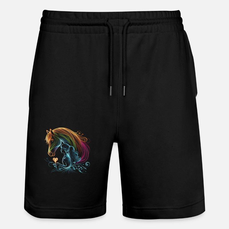 fille cavalière,équestre,équitation,cheval,cadeaux - Short de jogging bio TRAINER Stanley/Stella unisexe - noir