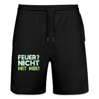 Feuer? Nicht Mit Mir! - Stanley/Stella Unisex Bio Joggingshorts Trainer  - Schwarz - Vorne - Nik (191cm) & Marisol (170cm)