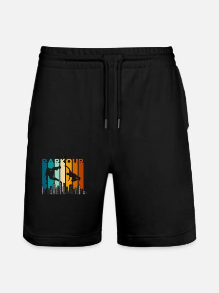 Freerunning Roller Obstacle Jump - Stanley/Stella Trainer Unisex Organic Jogging Shorts - black