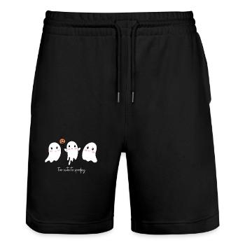 Mignon Spooky Halloween Cat Costume de fantôme - Short de jogging bio TRAINER Stanley/Stella unisexe - noir - Devant - Nik (191cm) & Marisol (170cm)