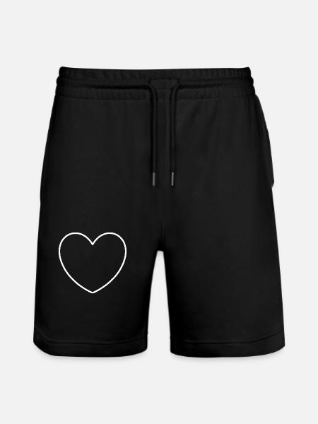 Hvidt hjerte Hvid gave Valentinsdag - Stanley/Stella Trainer økologiske unisex joggingshorts - sort