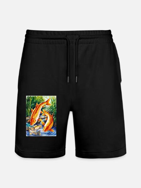 Carp - Stanley/Stella Trainer Unisex Organic Jogging Shorts - black