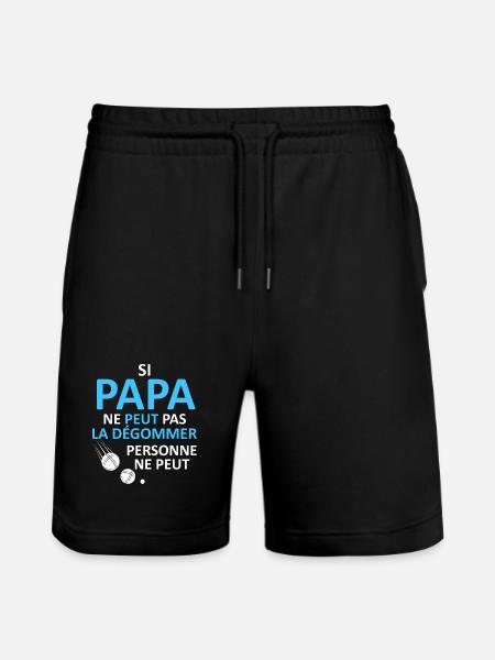 Papa peut la dégommer - Short de jogging bio TRAINER Stanley/Stella unisexe - noir