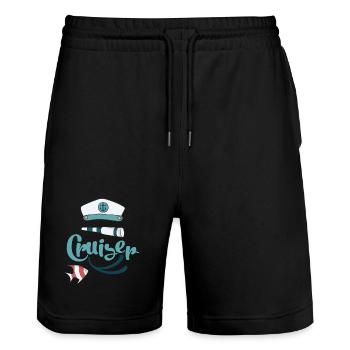 croisière - Short de jogging bio TRAINER Stanley/Stella unisexe - noir - Devant - Nik (191cm) & Marisol (170cm)