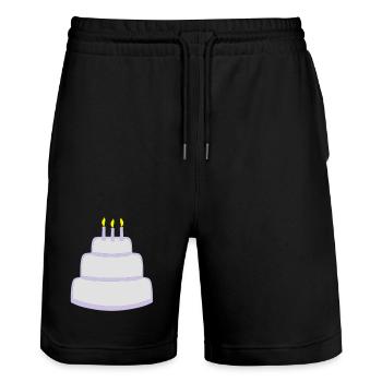 Birthday cake - Short de jogging bio TRAINER Stanley/Stella unisexe - noir - Devant - Nik (191cm) & Marisol (170cm)