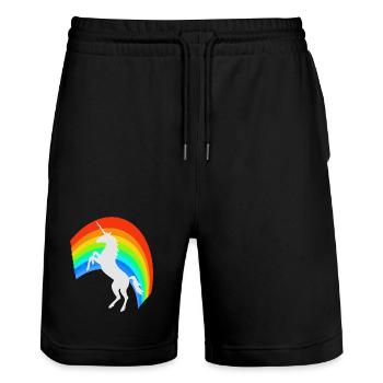 Regenbogen Märchen - Stanley/Stella Unisex Bio Joggingshorts Trainer  - Schwarz - Vorne - Nik (191cm) & Marisol (170cm)