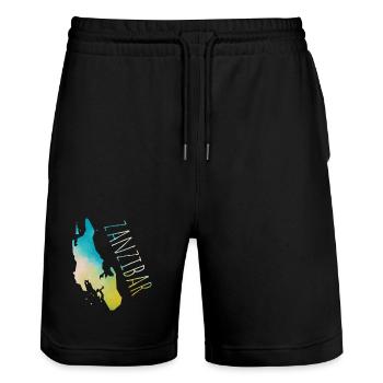blockedTitle - Stanley/Stella Unisex Bio Joggingshorts Trainer  - Schwarz - Vorne - Nik (191cm) & Marisol (170cm)