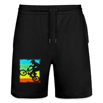 BMX / Bmx Bike Vélo - Short de jogging bio TRAINER Stanley/Stella unisexe - noir - Devant - Nik (191cm) & Marisol (170cm)