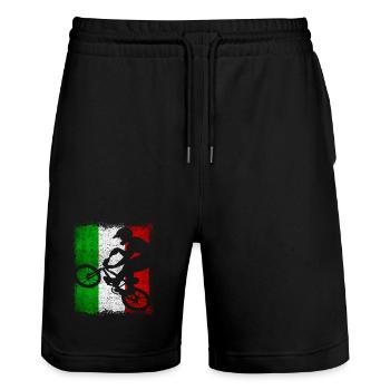 Bmx Italie - Short de jogging bio TRAINER Stanley/Stella unisexe - noir - Devant - Nik (191cm) & Marisol (170cm)