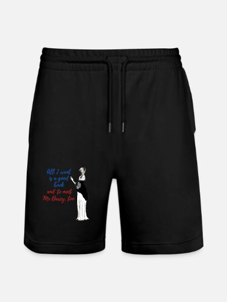 A good book and Mr Darcy - Stanley/Stella Trainer Unisex Organic Jogging Shorts - black