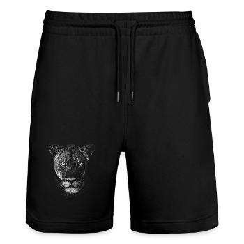 Lionne - Short de jogging bio TRAINER Stanley/Stella unisexe - noir - Devant - Nik (191cm) & Marisol (170cm)
