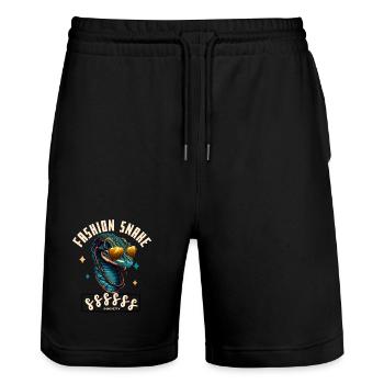 Serpent Glam Couture - Stanley/Stella Trainer Unisex Organic Jogging Shorts - black - Front - Nik (191cm) & Marisol (170cm)