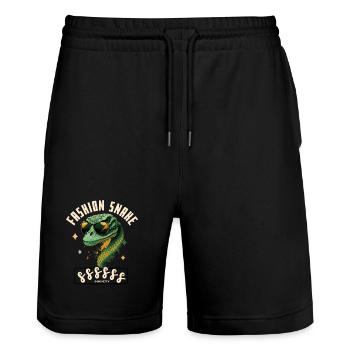 Crocodile Chic Sonnenbrillen - Stanley/Stella Unisex Bio Joggingshorts Trainer  - Schwarz - Vorne - Nik (191cm) & Marisol (170cm)