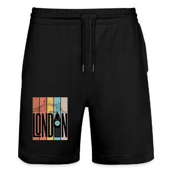 Silhouette des Blocs de Couleur de Londres - Short de jogging bio TRAINER Stanley/Stella unisexe - noir - Devant - Nik (191cm) & Marisol (170cm)