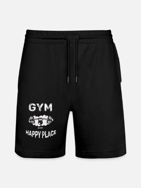 Gym is my happy placeSport Therapy Fitness - Stanley/Stella Trainer Unisex Organic Jogging Shorts - black