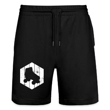Rollschuhe Skizze - Stanley/Stella Unisex Bio Joggingshorts Trainer  - Schwarz - Vorne - Nik (191cm) & Marisol (170cm)