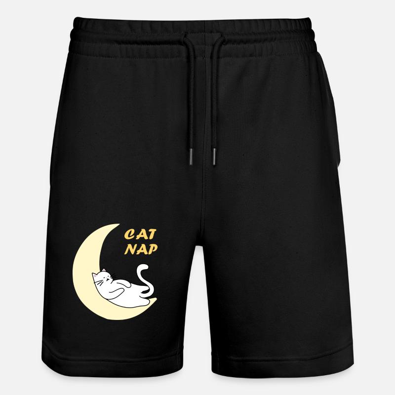 Sieste de chat sur la lune - Short de jogging bio TRAINER Stanley/Stella unisexe - noir