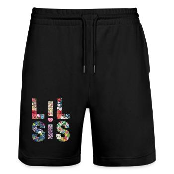 LIL SIS - Soeur - Petite Soeur - Look de partenaire - Short de jogging bio TRAINER Stanley/Stella unisexe - noir - Devant - Nik (191cm) & Marisol (170cm)
