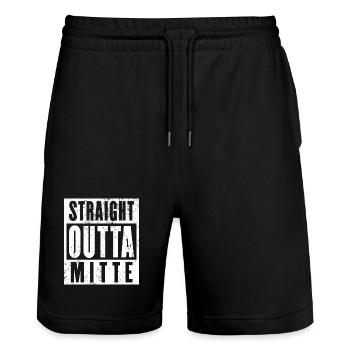 Mitte, Ruhrgebiet, Ruhrpott, Stadtteil Mitte - Stanley/Stella Unisex Bio Joggingshorts Trainer  - Schwarz - Vorne - Nik (191cm) & Marisol (170cm)