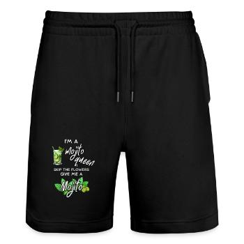 Reine Mojito - Short de jogging bio TRAINER Stanley/Stella unisexe - noir - Devant - Nik (191cm) & Marisol (170cm)