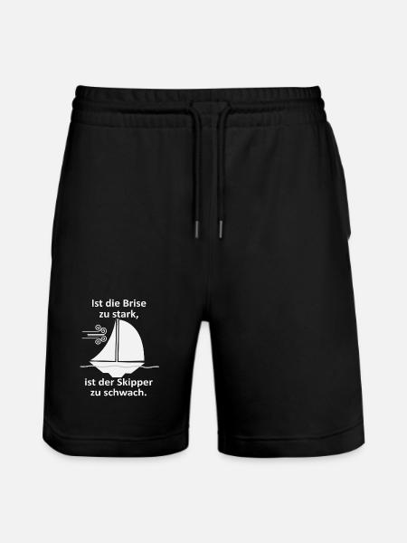 Skipper Spruch: Brise zu stark - Stanley/Stella Unisex Bio Joggingshorts Trainer - Schwarz