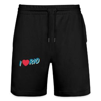 I Love Rio City Spirit - Stanley/Stella Trainer Unisex Organic Jogging Shorts - black - Front - Nik (191cm) & Marisol (170cm)