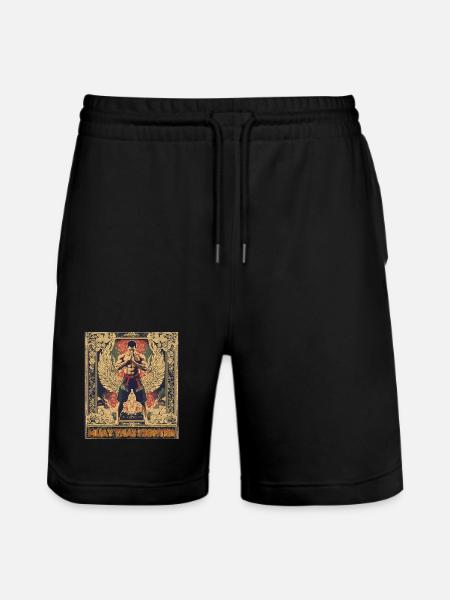 Winged Muay Thai Fighter - Stanley/Stella Trainer Unisex Organic Jogging Shorts - black