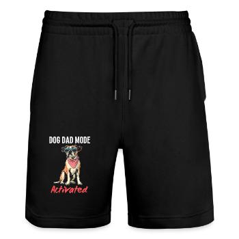 Mode Papa Chien activé - Short de jogging bio TRAINER Stanley/Stella unisexe - noir - Devant - Nik (191cm) & Marisol (170cm)