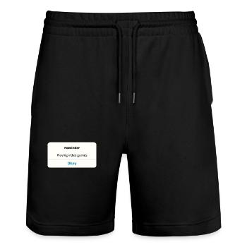 C’est parti ! T-shirt - Cadeau parfait pour les joueurs - Short de jogging bio TRAINER Stanley/Stella unisexe - noir - Devant - Nik (191cm) & Marisol (170cm)