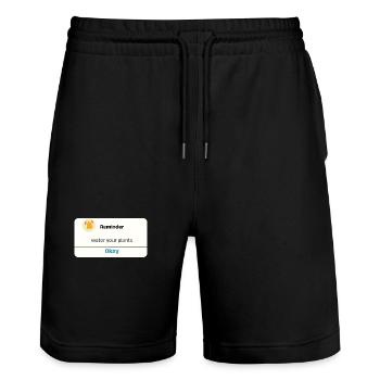 Gießen Sie Ihre Pflanzen, züchten Sie Ihren Stil! - Stanley/Stella Unisex Bio Joggingshorts Trainer  - Schwarz - Vorne - Nik (191cm) & Marisol (170cm)