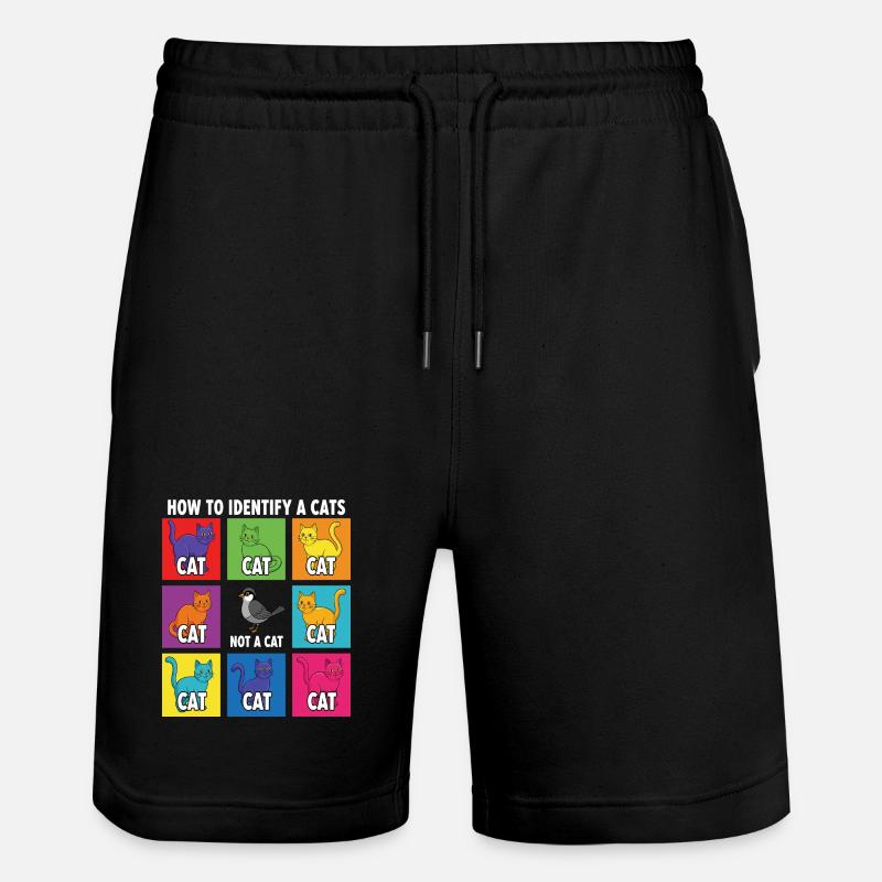 Cat Identification Guide - Stanley/Stella Trainer Unisex Organic Jogging Shorts - black