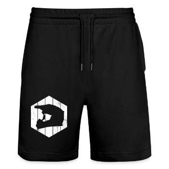 Motocross Helm - Stanley/Stella Unisex Bio Joggingshorts Trainer  - Schwarz - Vorne - Nik (191cm) & Marisol (170cm)