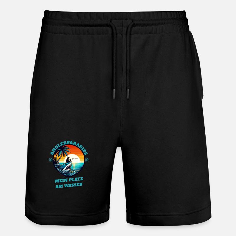 Paradis de la pêche coucher de soleil - Short de jogging bio TRAINER Stanley/Stella unisexe - noir