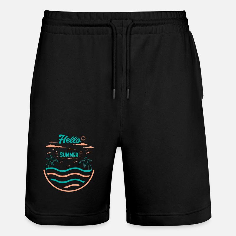 Conception de plage de palmiers d’été - Short de jogging bio TRAINER Stanley/Stella unisexe - noir