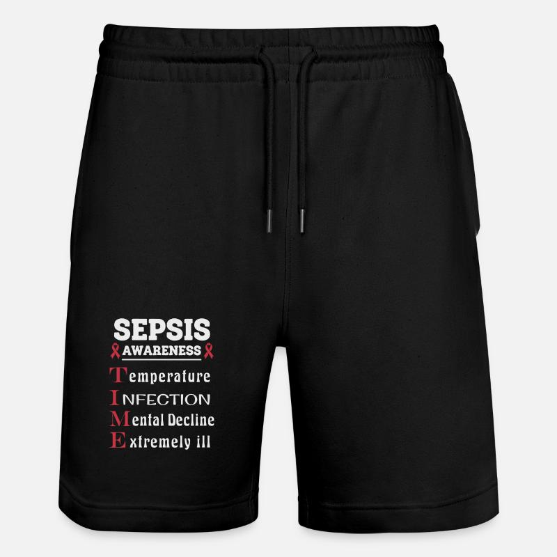 Sepsis Aufklärung T.I.M.E. Leitfaden - Stanley/Stella Unisex Bio Joggingshorts Trainer  - Schwarz