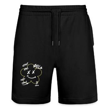 Urban Flower  - Stanley/Stella Unisex Bio Joggingshorts Trainer  - Schwarz - Vorne - Nik (191cm) & Marisol (170cm)