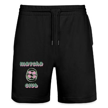 Matcha Club - Ludique - Short de jogging bio TRAINER Stanley/Stella unisexe - noir - Devant - Nik (191cm) & Marisol (170cm)