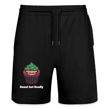Cupcake sucré mais mortel - Short de jogging bio TRAINER Stanley/Stella unisexe - noir - Devant - Nik (191cm) & Marisol (170cm)