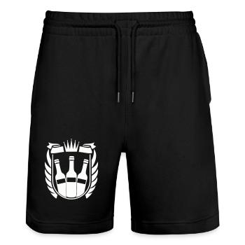 Beer Coat of Arms - Stanley/Stella Trainer Unisex Organic Jogging Shorts - black - Front - Nik (191cm) & Marisol (170cm)