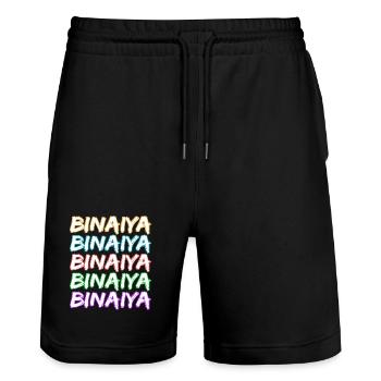 Gift for Binaiya - Stanley/Stella Trainer Unisex Organic Jogging Shorts - black - Front - Nik (191cm) & Marisol (170cm)