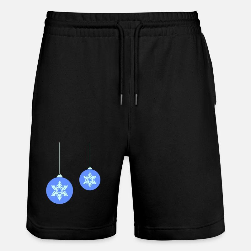 Weihnachtskugel Schneeflocken Blau Ornament - Stanley/Stella Unisex Bio Joggingshorts Trainer  - Schwarz