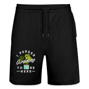 Garden & Plant Lovers Gifts - Stanley/Stella Trainer Unisex Organic Jogging Shorts - black - Front - Nik (191cm) & Marisol (170cm)