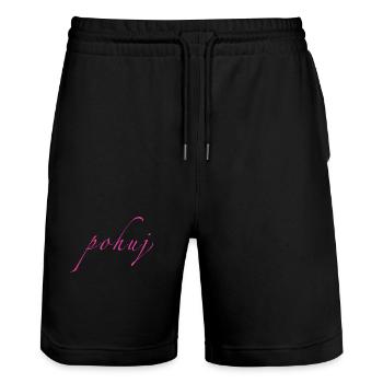 pohuj - Stanley/Stella Trainer Unisex Organic Jogging Shorts - black - Front - Nik (191cm) & Marisol (170cm)